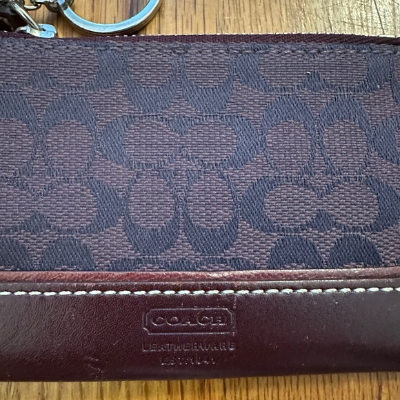 ✨ Coach Signature Deep Purple Key Pouch Wallet - Picture 3 of 5